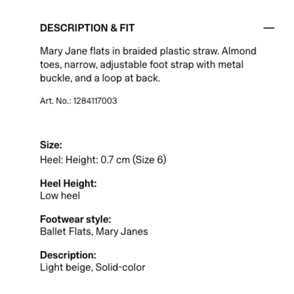 H&M Mary Jane flats size 42 / 11 NEW in BOX! - Picture 16 of 16